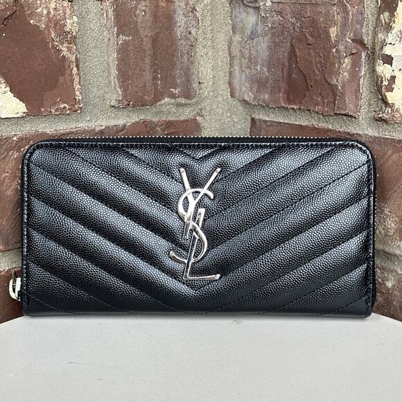 Saint Laurent Classic Monogram Zip Around Wallet - Picture 1 of 8